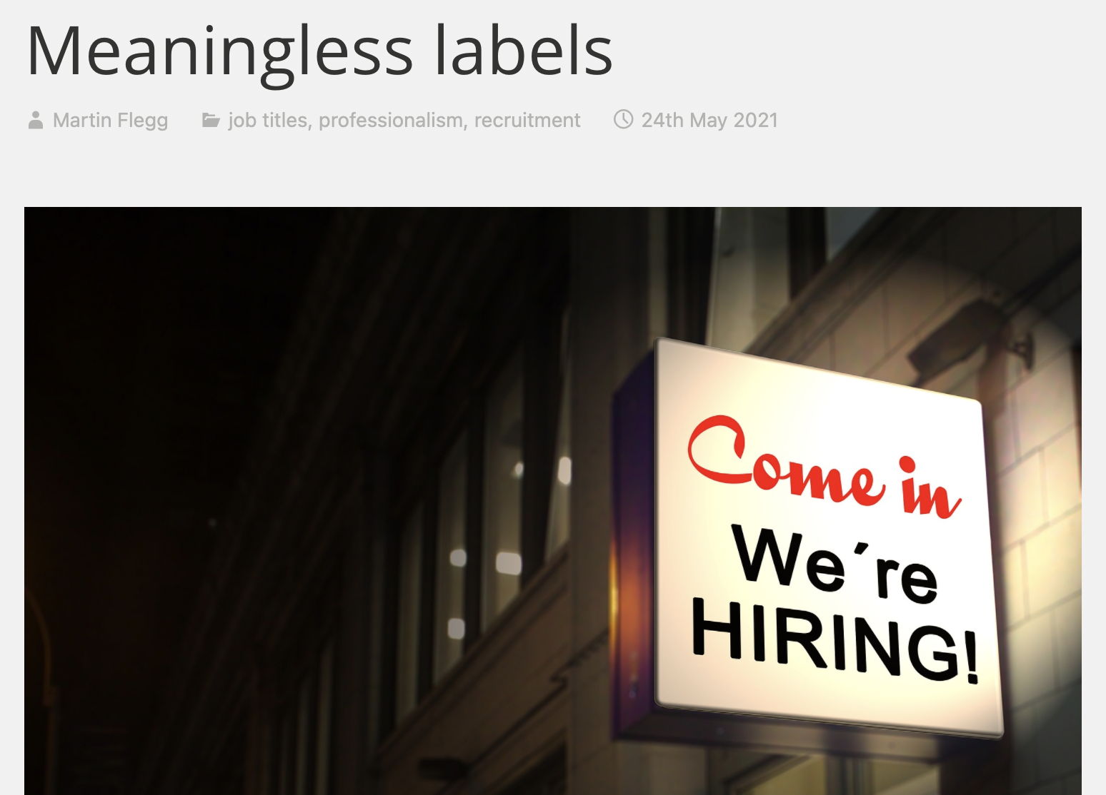Meaningless labels
