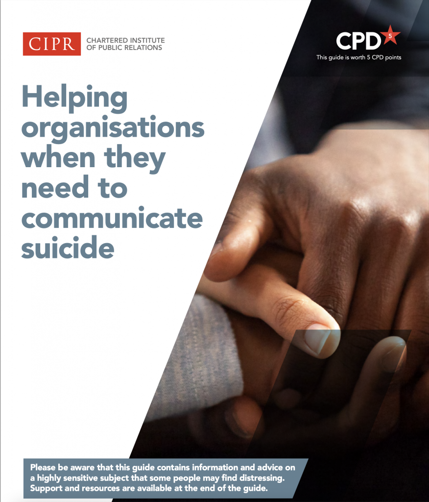 Helping organisations when they need to communicate suicide