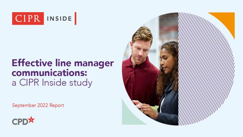 Promotional image to promote the CIPR Inside Effective line manager communication report