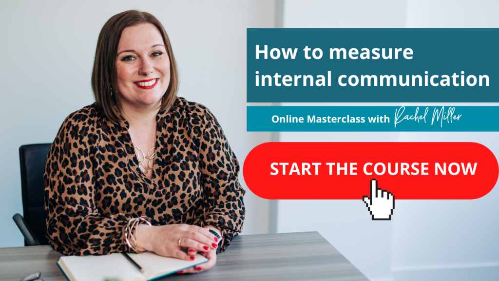 Photo of Rachel Miller. Text: How to measure internal communication online masterclass.