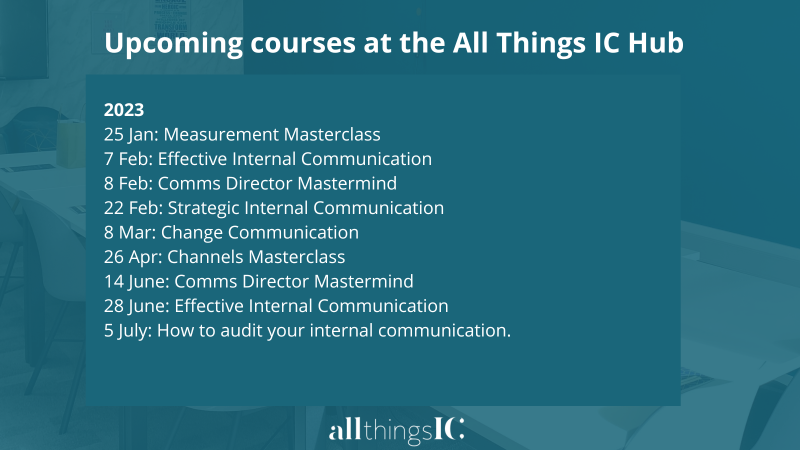 Upcoming courses at the All Things IC Hub