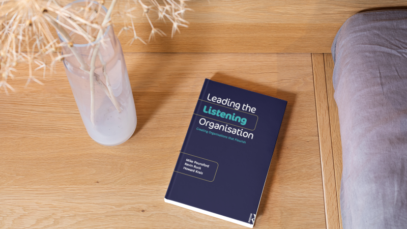 Leading the Listening organisation book on a table